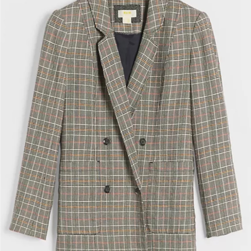 ๐NWT Anthropologie Plus x Maeve Women's US 18W Double Breasted Plaid Blazer!๐คฉ - Picture 4 of 9